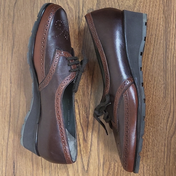 BALLY Wedge Leather Oxford Teo Toned Mahogany/Espresso - Picture 6 of 12